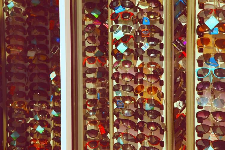 Sunglasses at a beach store